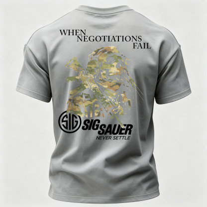  When Negotiations Fall Printed Men's T-Shirt