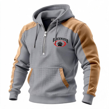 BW Skull Printed Fleece-lined Unisex Color-Blocked Hoodie