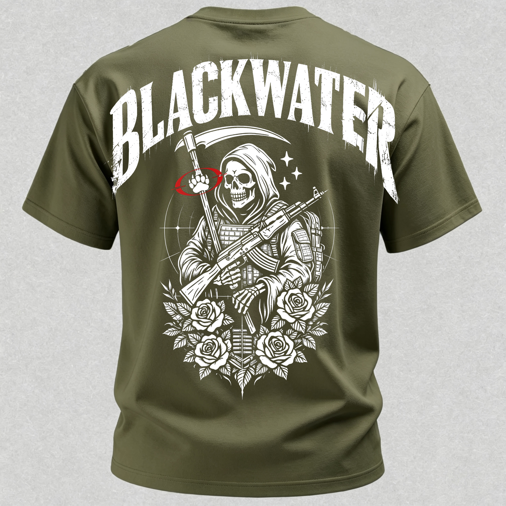 Grim Reaper With Gun Printed Men's T-Shirt