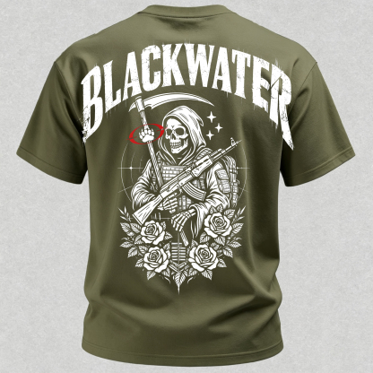 Grim Reaper With Gun Printed Men's T-Shirt