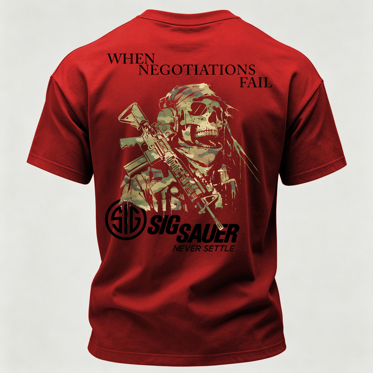  When Negotiations Fall Printed Men's T-Shirt