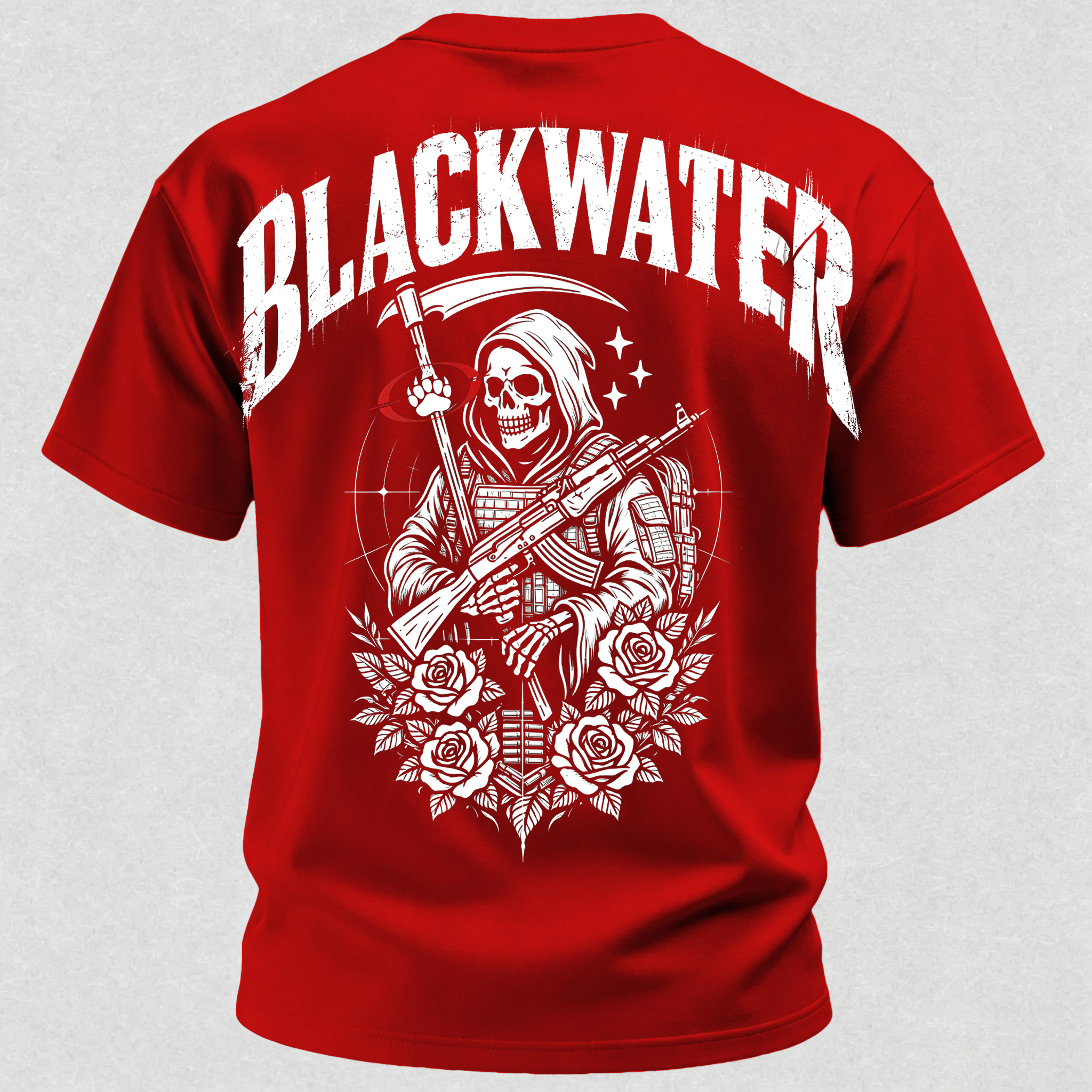 Grim Reaper With Gun Printed Men's T-Shirt