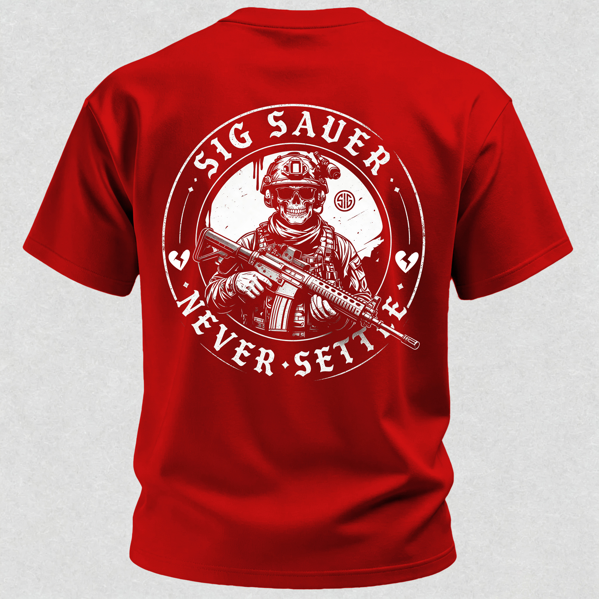 Heartbroken Soldier Never Settle Print T-Shirt