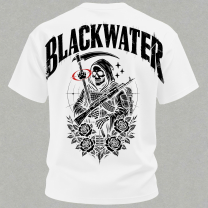 Grim Reaper With Gun Printed Men's T-Shirt