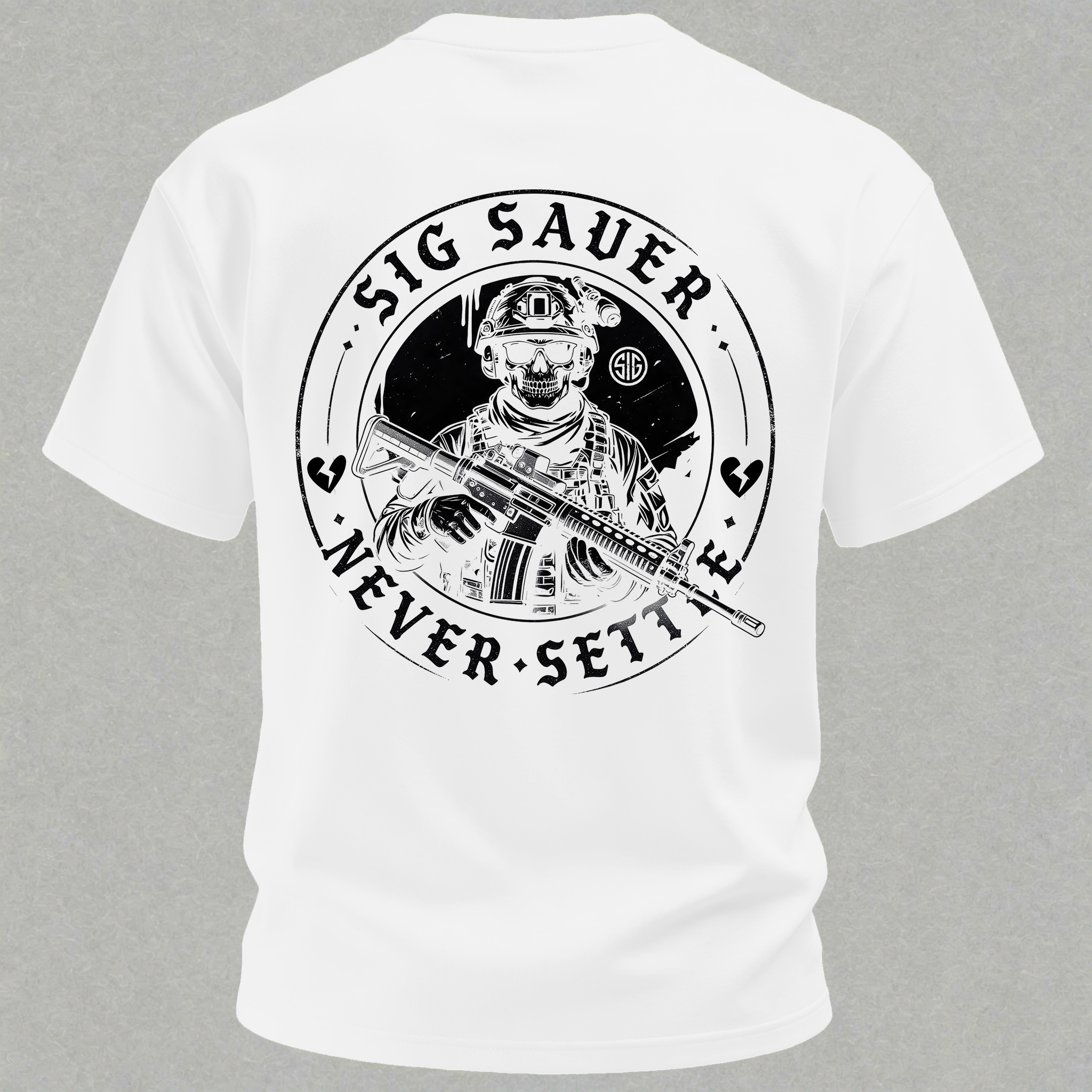 Heartbroken Soldier Never Settle Print T-Shirt