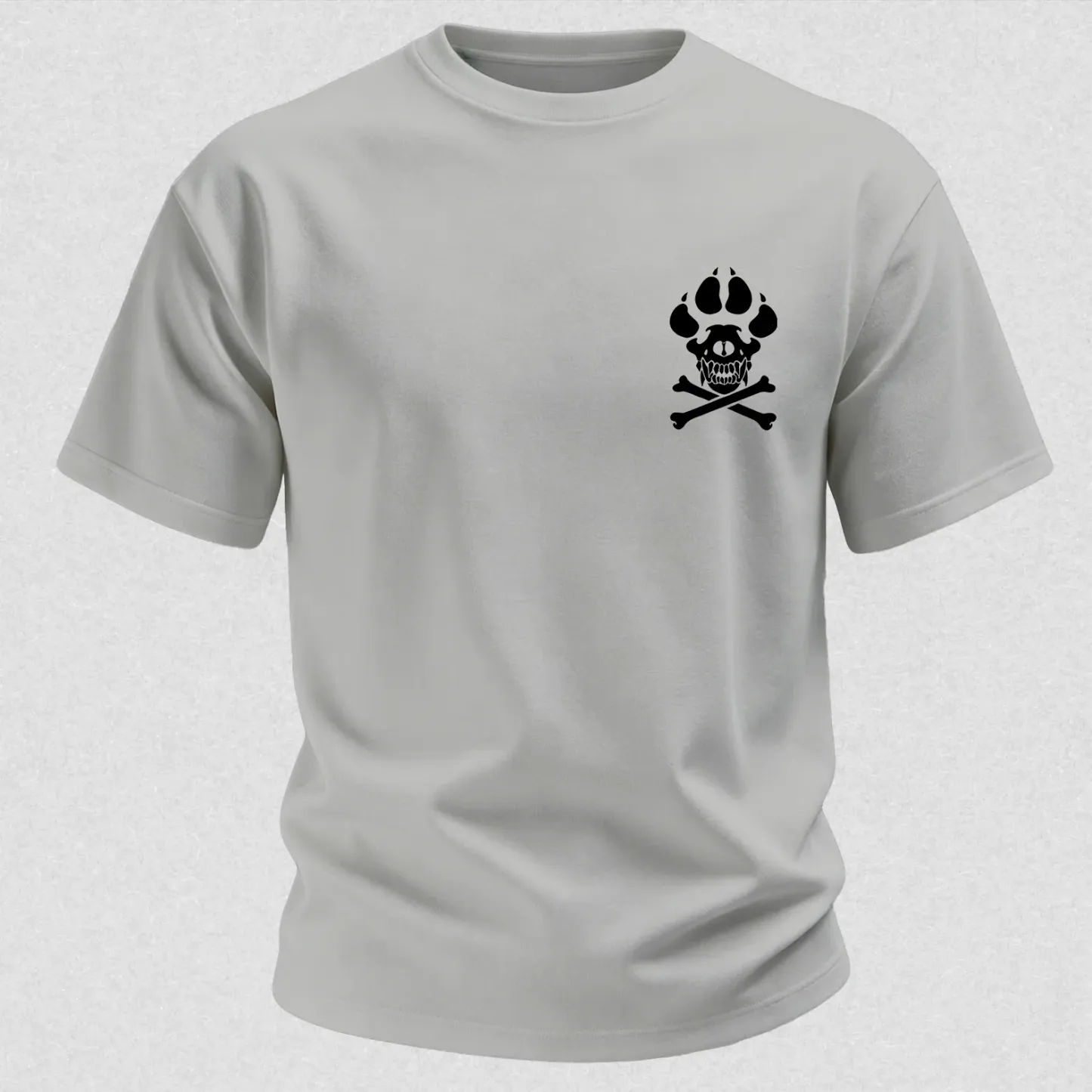 Vintage Biker K9 Dog Paw Skull Printed Men's T-Shirt