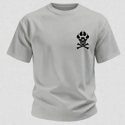 Vintage Biker K9 Dog Paw Skull Printed Men's T-Shirt