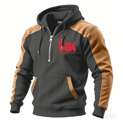 HK Skull Printed Fleece-lined Unisex Color-Blocked Hoodie