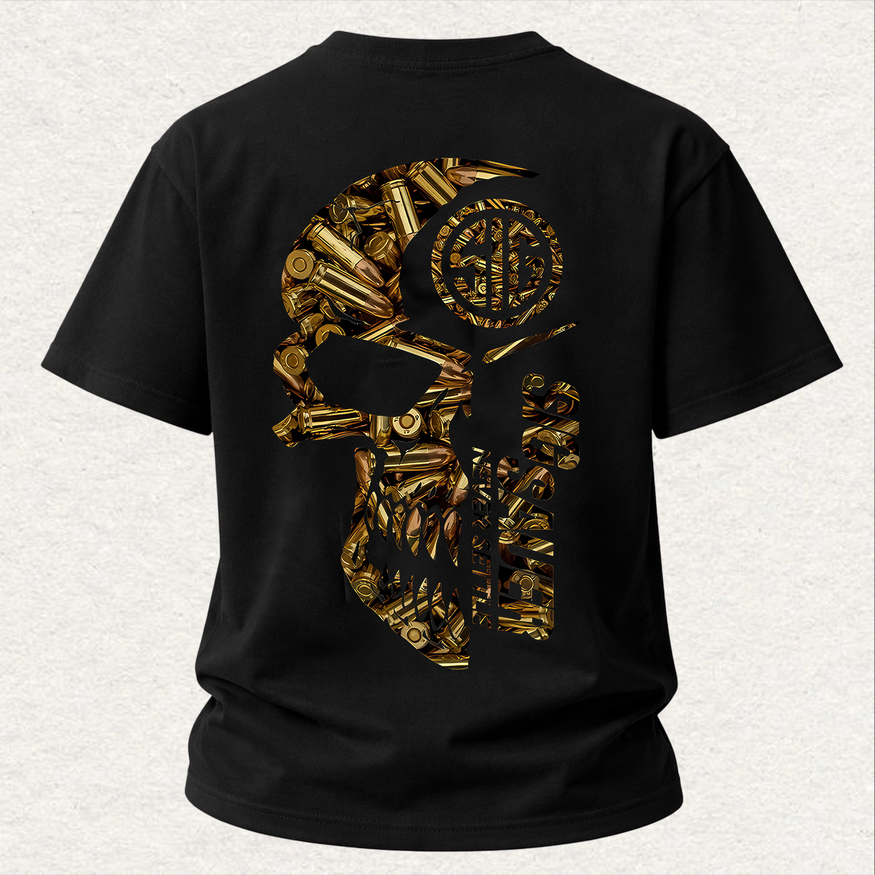 Tactical Never Settle Skull Printed Men's T-Shirt