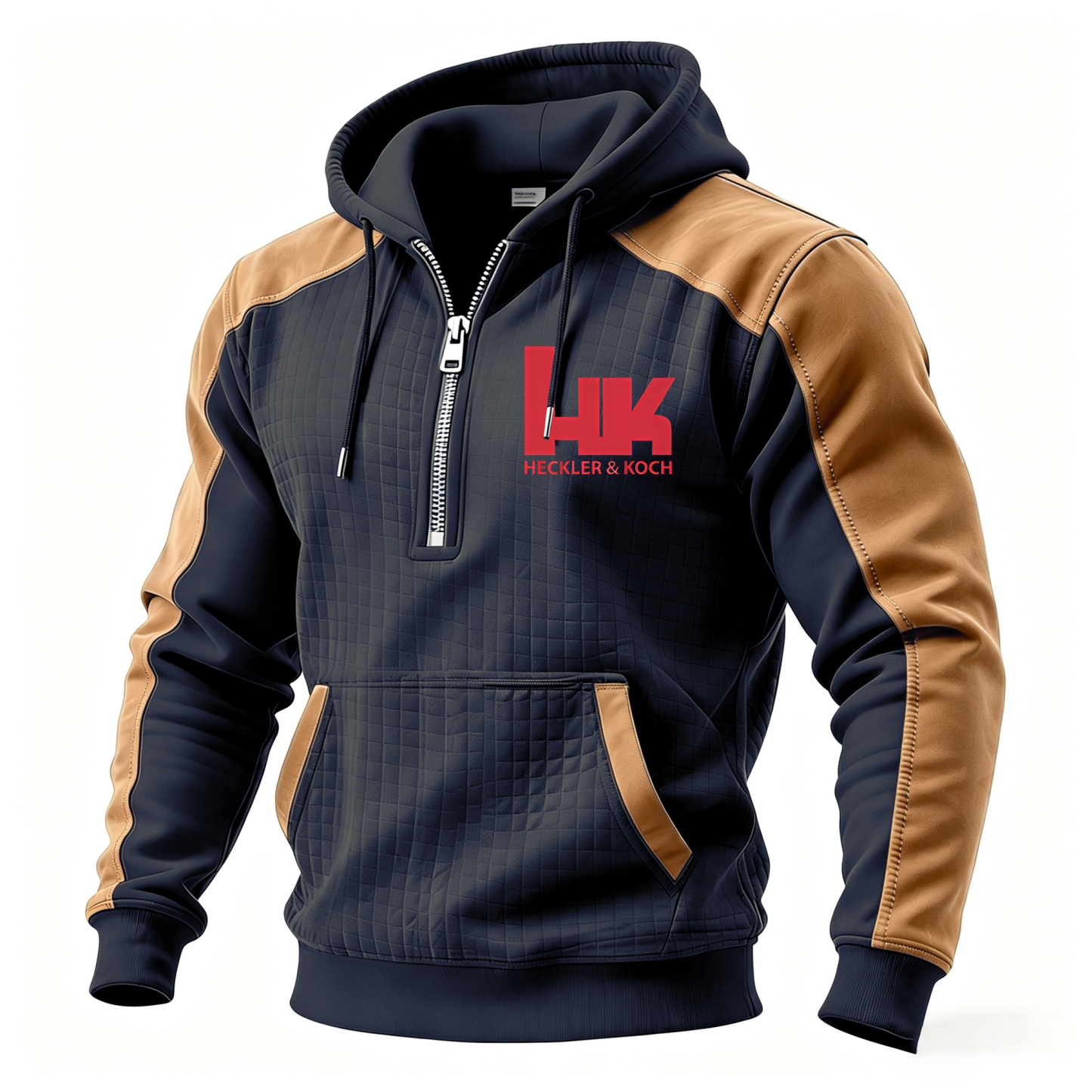 HK Skull Printed Fleece-lined Unisex Color-Blocked Hoodie