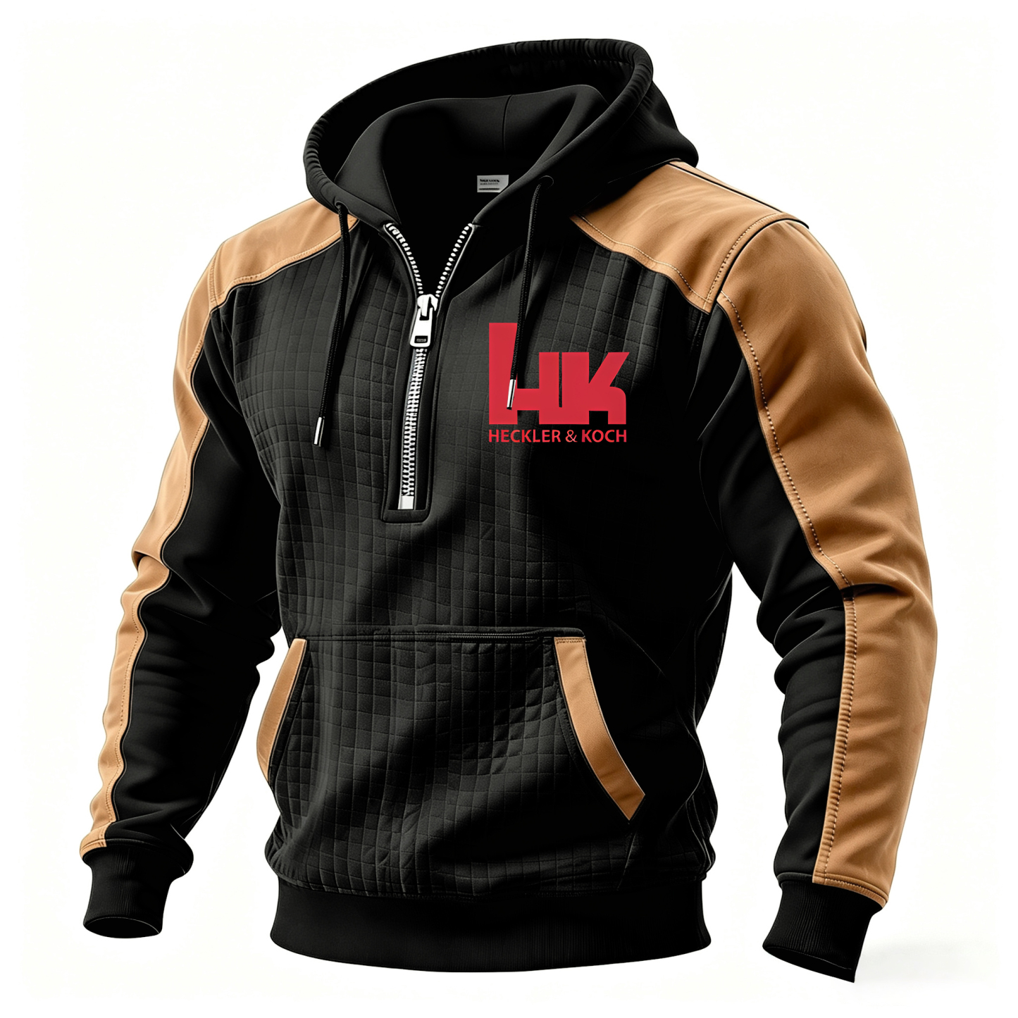 HK Skull Printed Fleece-lined Unisex Color-Blocked Hoodie