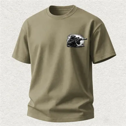Stay Low One Shot One Kill Printed Men's T-Shirt