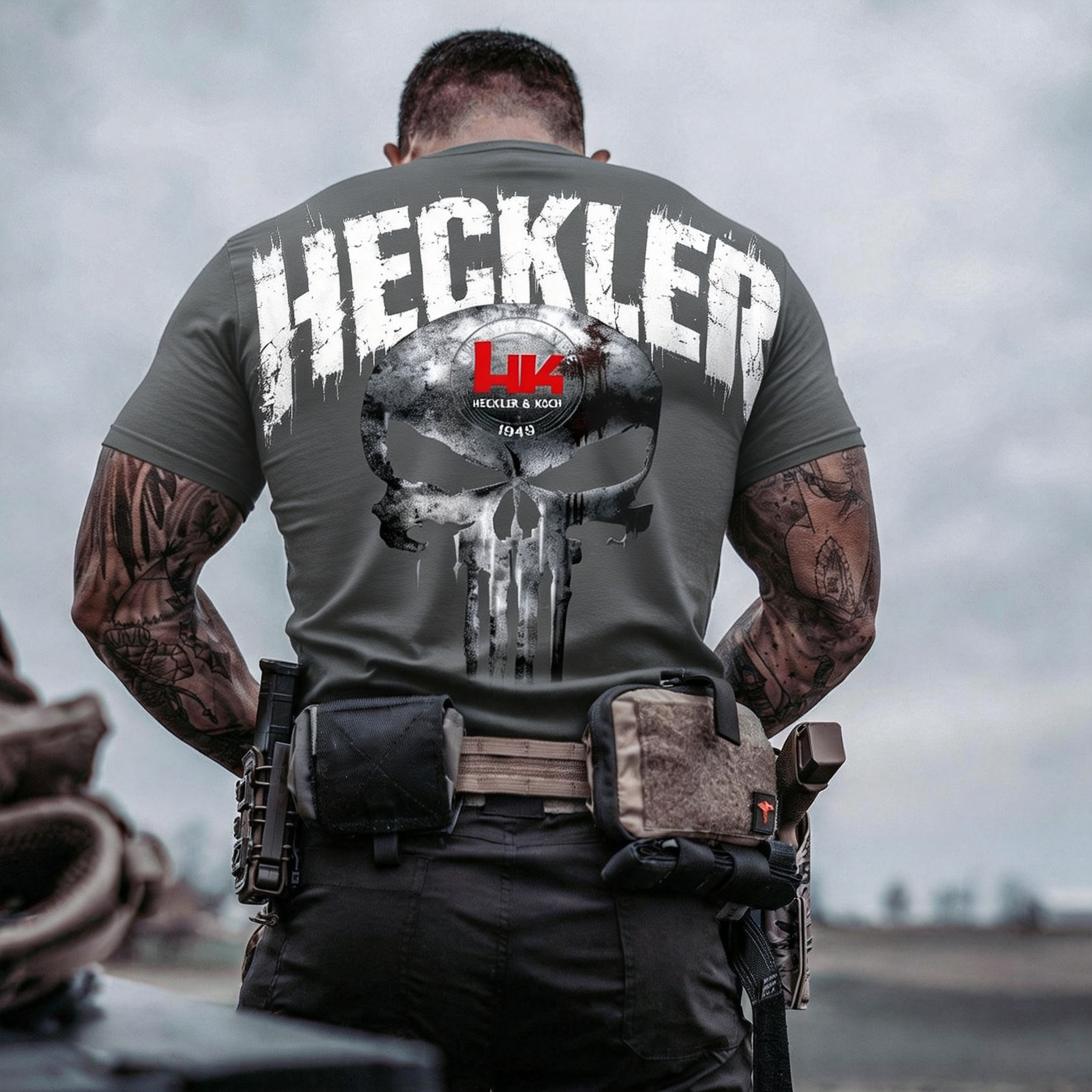 Heckler & Koch Skull Printed Men's T-Shirt