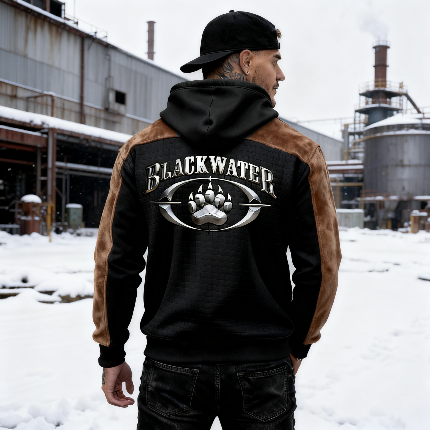BW Printed Fleece-lined Unisex Color-Blocked Hoodie