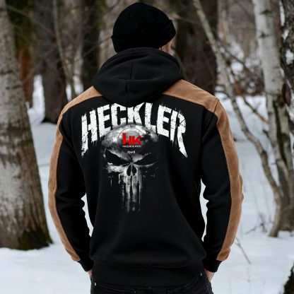 HK Printed Fleece-lined Unisex Color-Blocked Hoodie