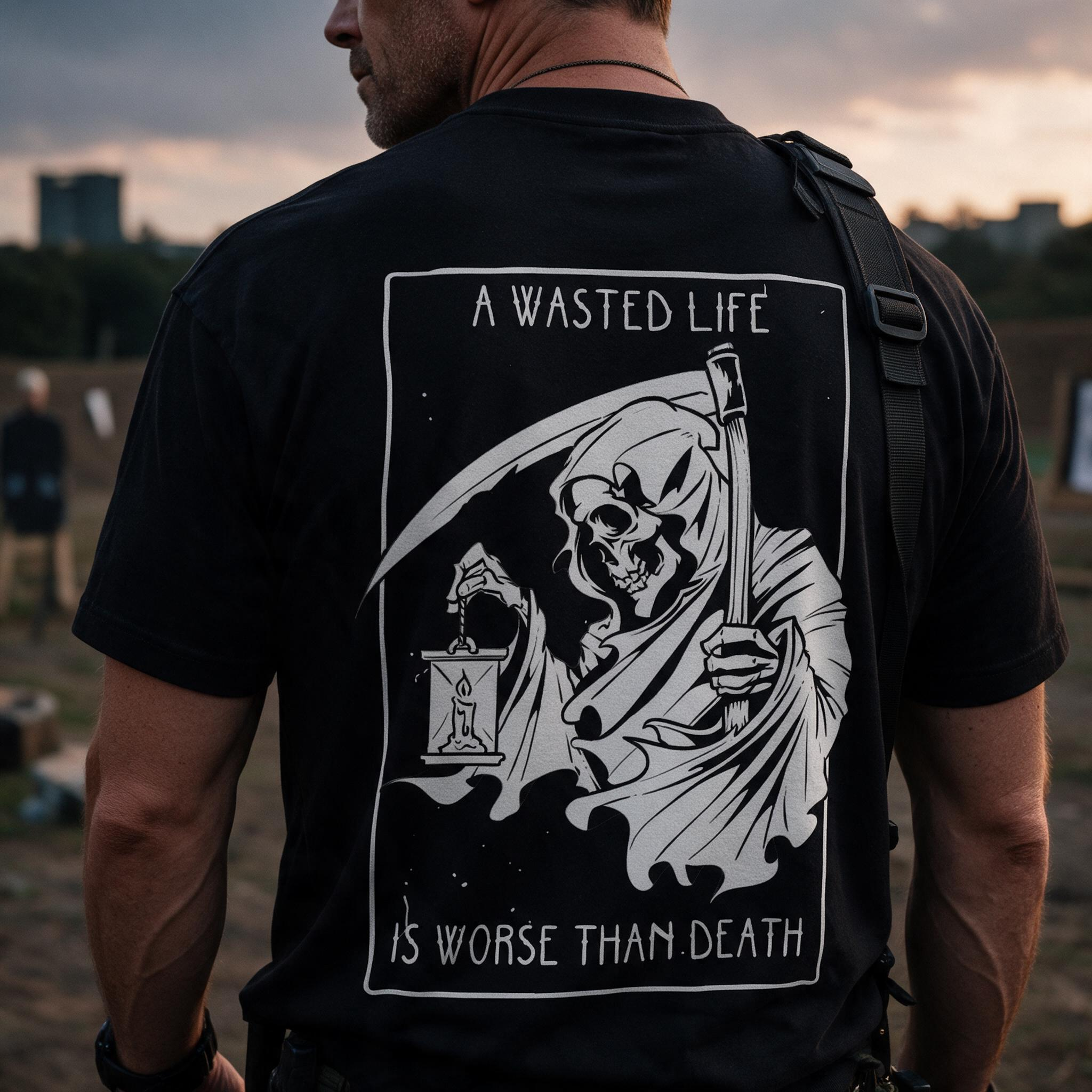 A WASTED LIFE IS WORSE THAN DEATH Printed Men's T-Shirt