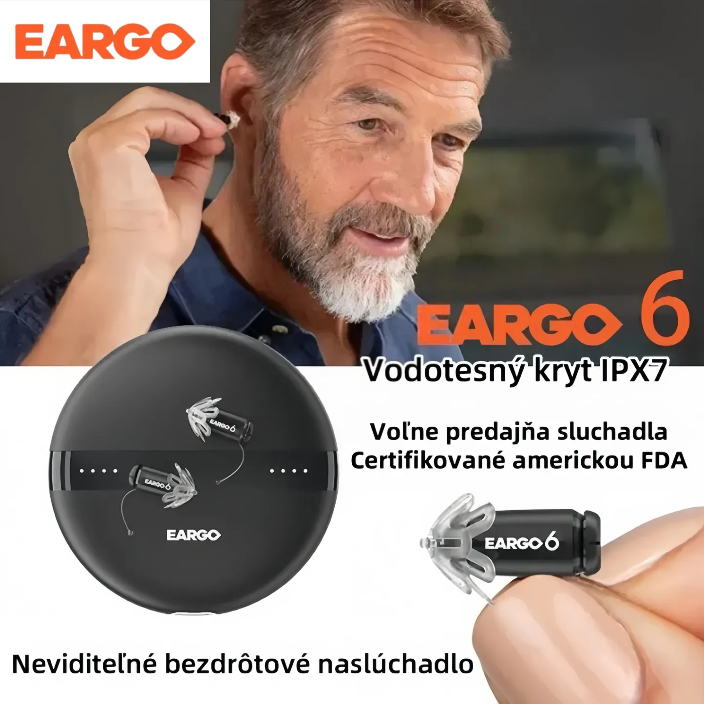 Voľne predajný načúvací prístroj EARGO 8 – neviditeľný, nabíjateľný, adaptívny CIC (Complete-in-the-Canal) – bol schválený Úradom pre kontrolu potravín a liečiv (FDA).