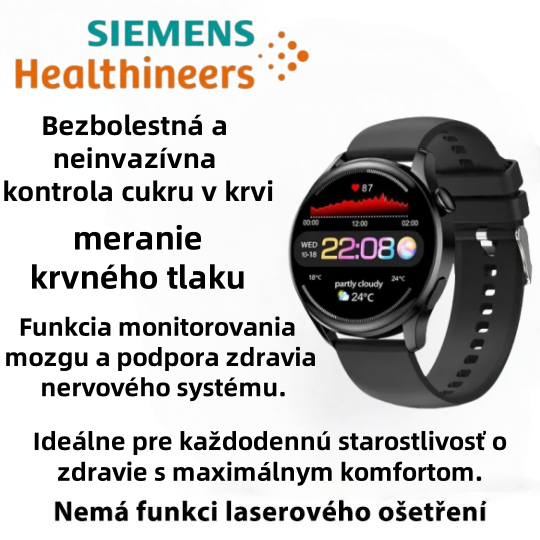 Hodinky Siemens Laser Therapy Watch monitorujú srdcovú frekvenciu / krvný tlak / hladinu cukru v krv