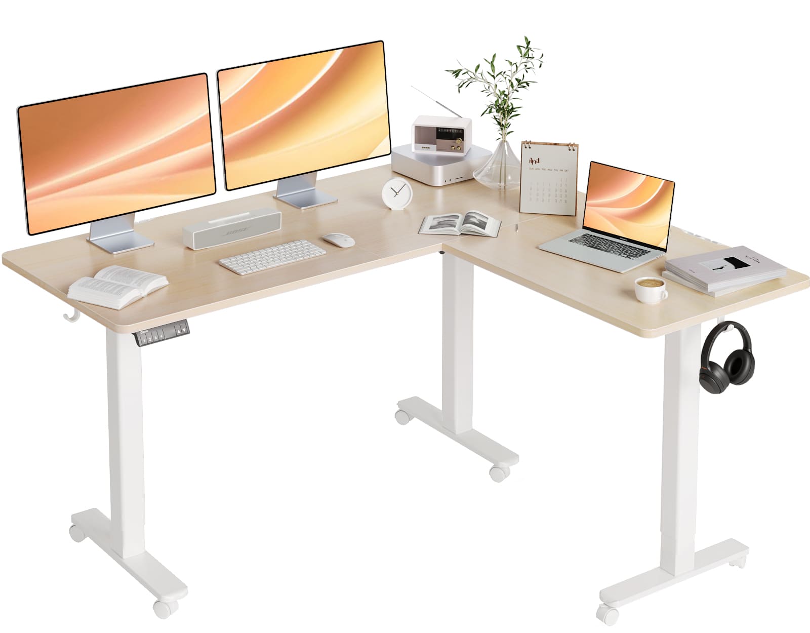 l shaped sit stand desk