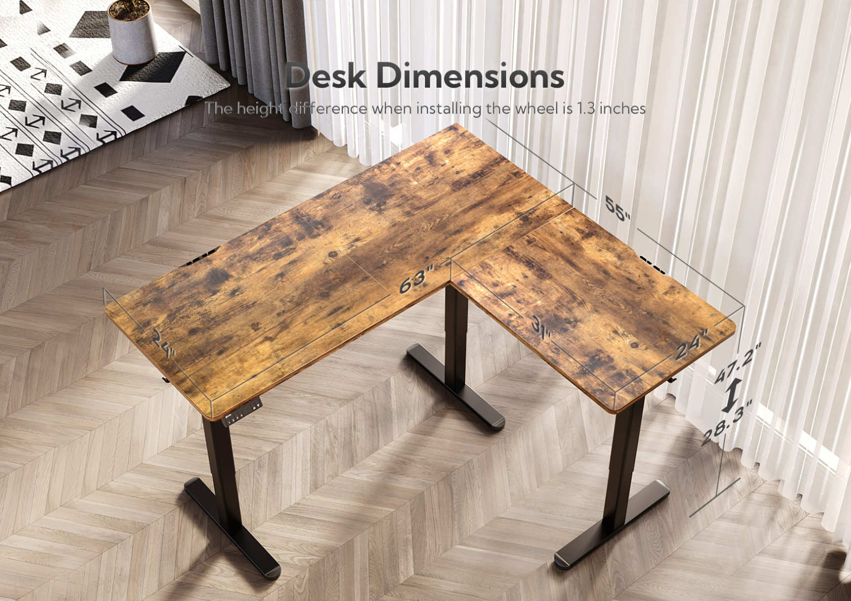 standing l shaped desk