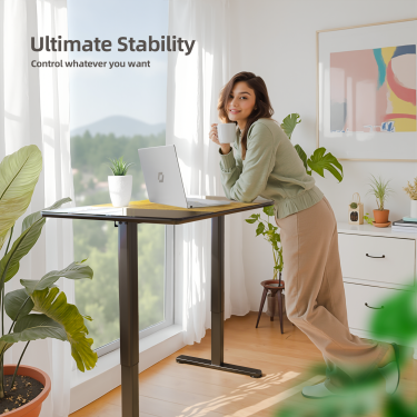 height adjustable desk glass