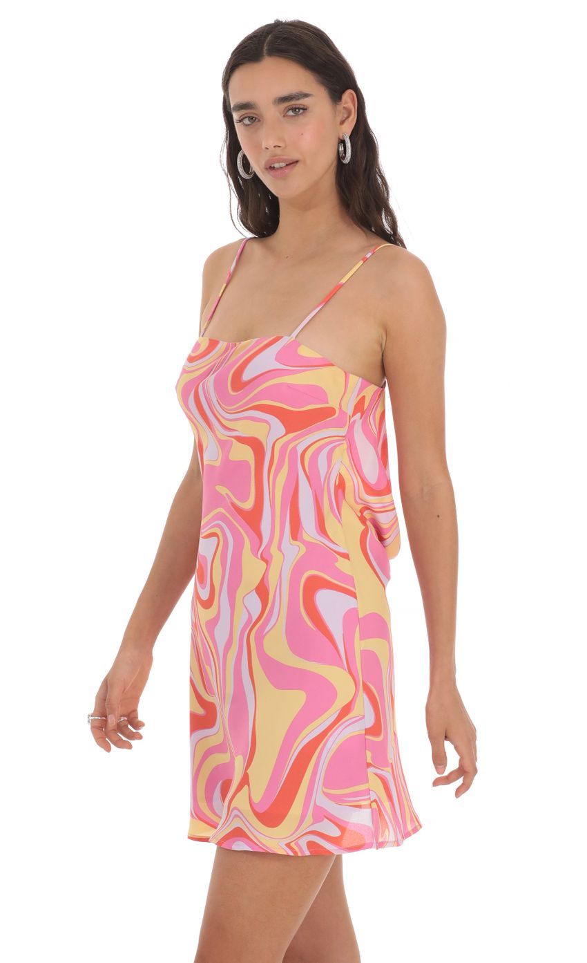 Swirl Open Back Dress in Pink-Sunny Prom. All rights reserved.