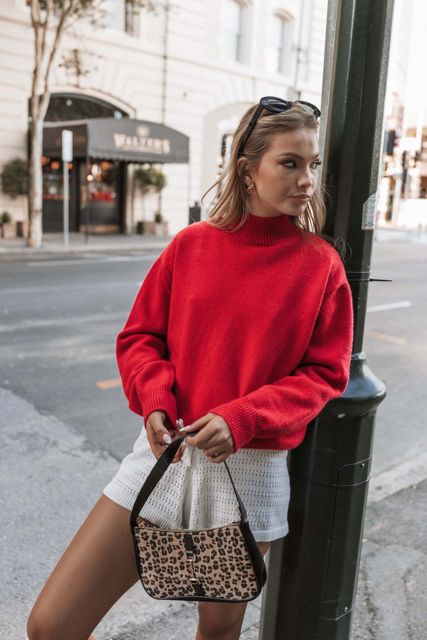 Luda Mockneck Knit Sweater - Red-Sunny Prom