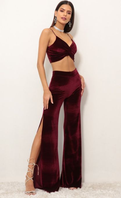 Velvet Luxe Set in Wine-Sunny Prom. All rights reserved.