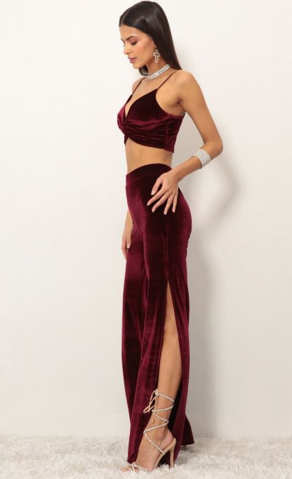 Velvet Luxe Set in Wine-Sunny Prom. All rights reserved.