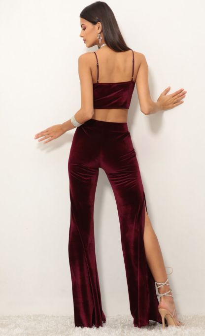 Velvet Luxe Set in Wine-Sunny Prom. All rights reserved.