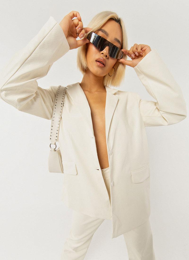 In The Mix Blazer - Ivory Snakeskin-Sunny Prom. All rights reserved.