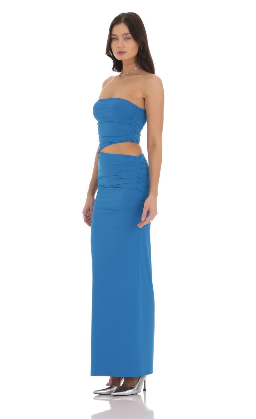 Strapless Cutout Maxi Dress in Blue-Sunny Prom. All rights reserved.