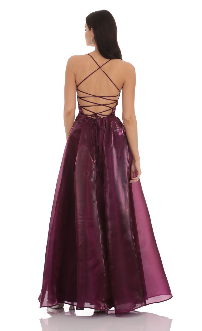 Sheen Fit and Flare Maxi Dress in Purple-Sunny Prom. All rights reserved.