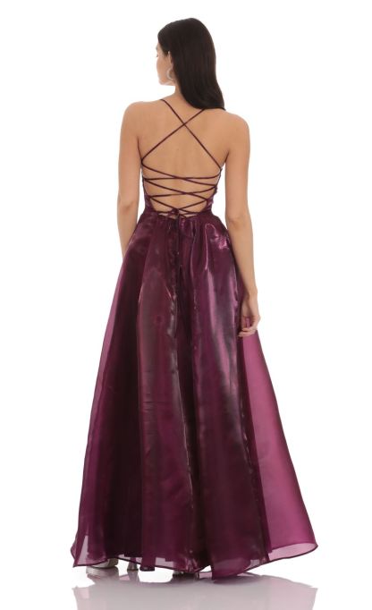 Sheen Fit and Flare Maxi Dress in Purple-Sunny Prom. All rights reserved.