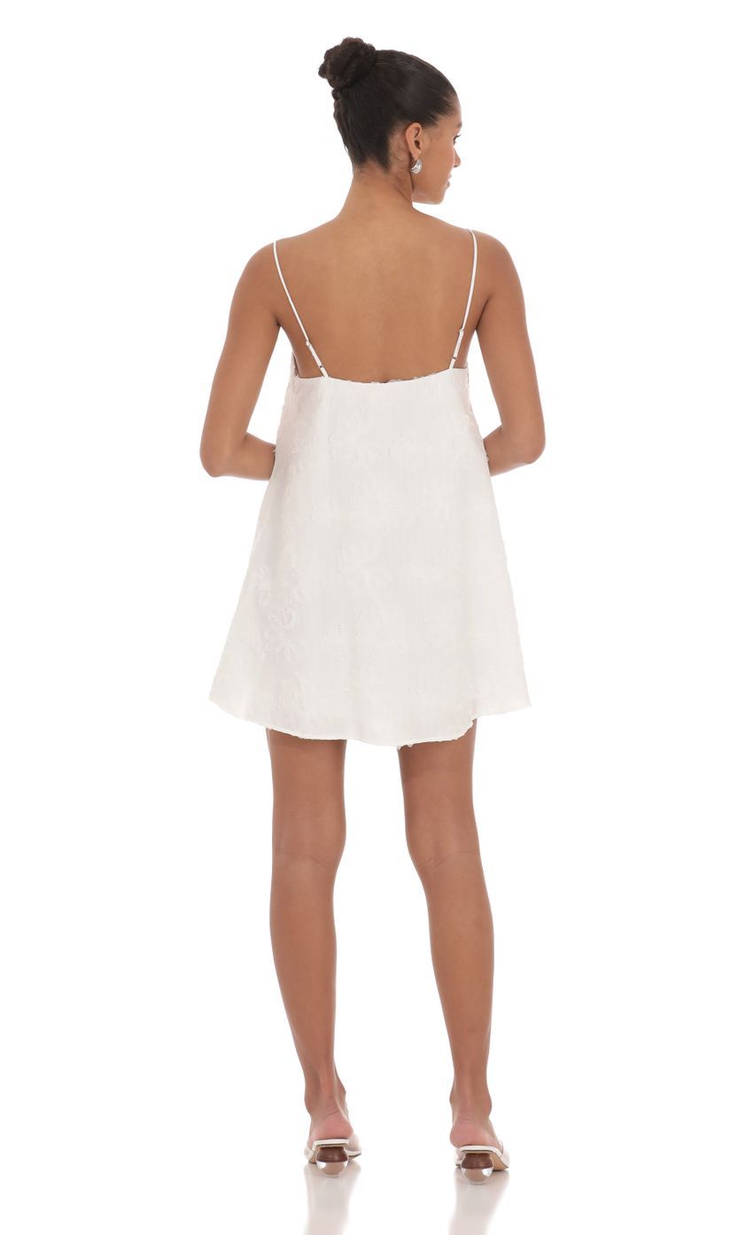 Textured Shift Dress in White-Sunny Prom. All rights reserved.