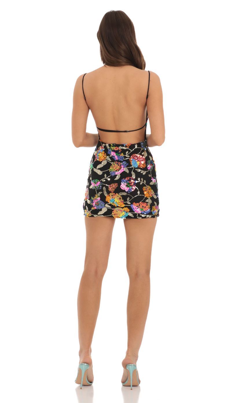 Strappy Multicolor Sequin Dress in Black-Sunny Prom. All rights reserved.