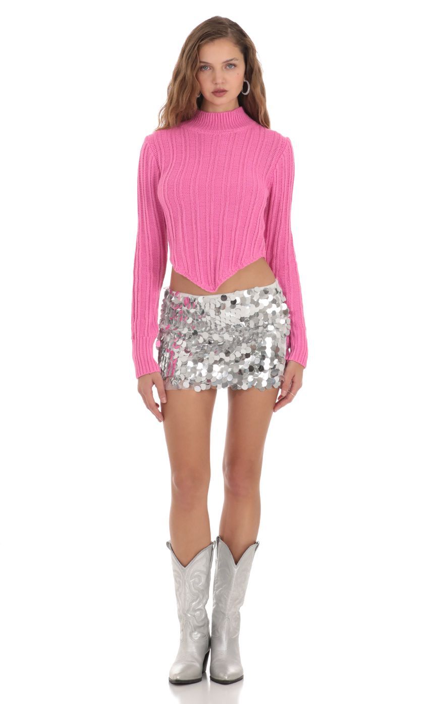 Turtleneck Knit Jumper in Pink-Sunny Prom. All rights reserved.