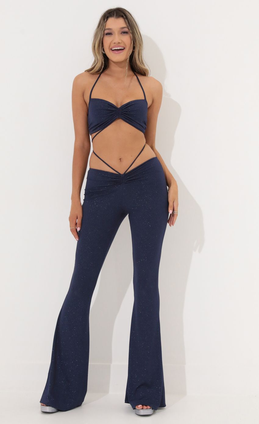 Two Piece Set in Shimmer Blue-Sunny Prom. All rights reserved.