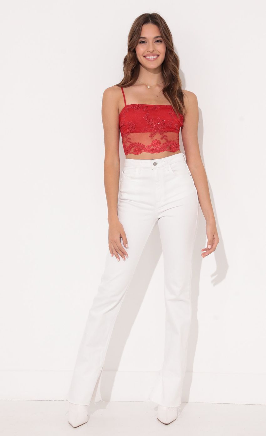 Top in Red Lace-Sunny Prom. All rights reserved.