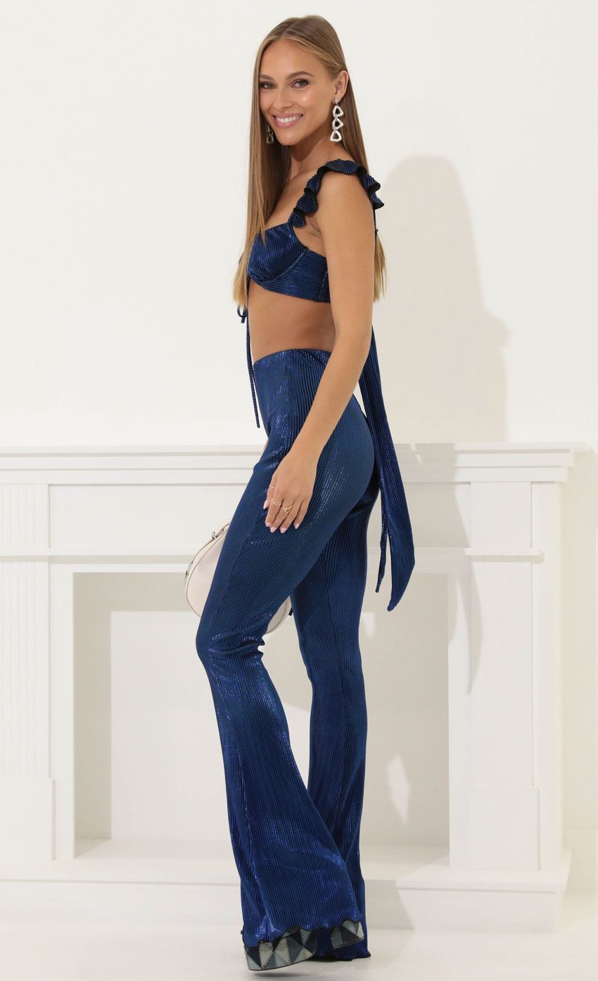 Shannon Two Piece Set in Blue Foil-Sunny Prom. All rights reserved.