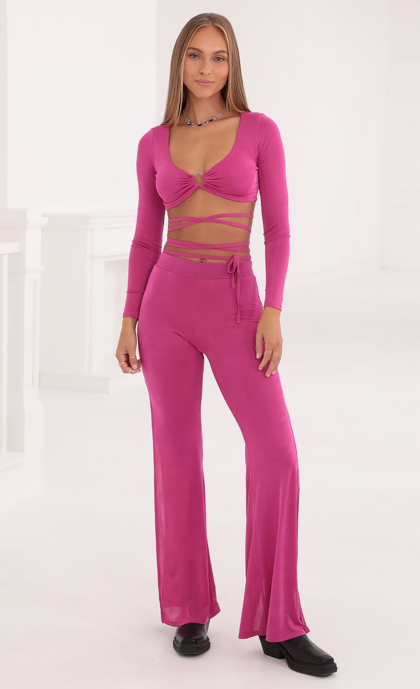 Two Piece Set in Fuschia-Sunny Prom. All rights reserved.