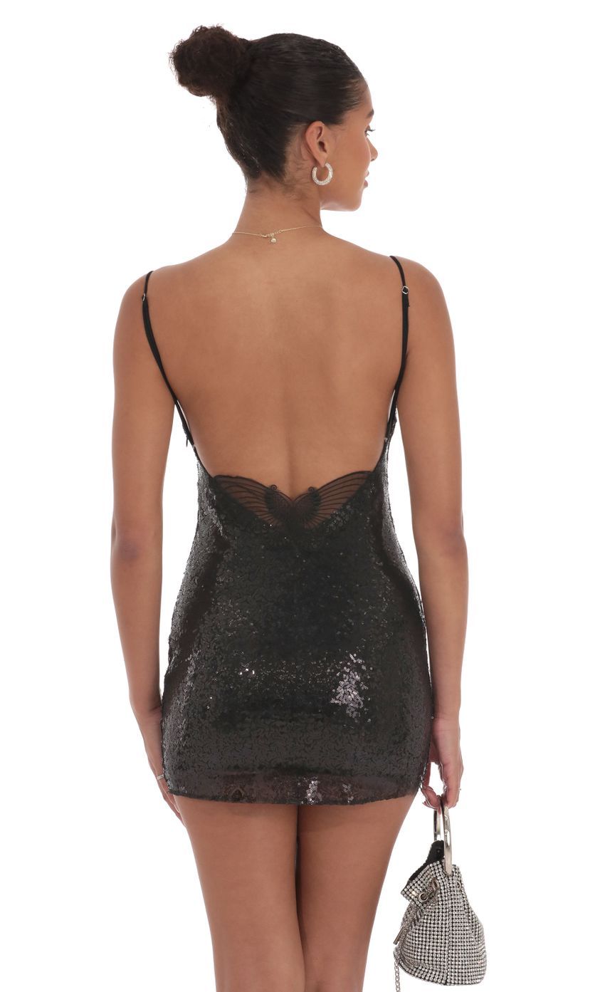 Sequin Butterfly Dress in Black-Sunny Prom. All rights reserved.