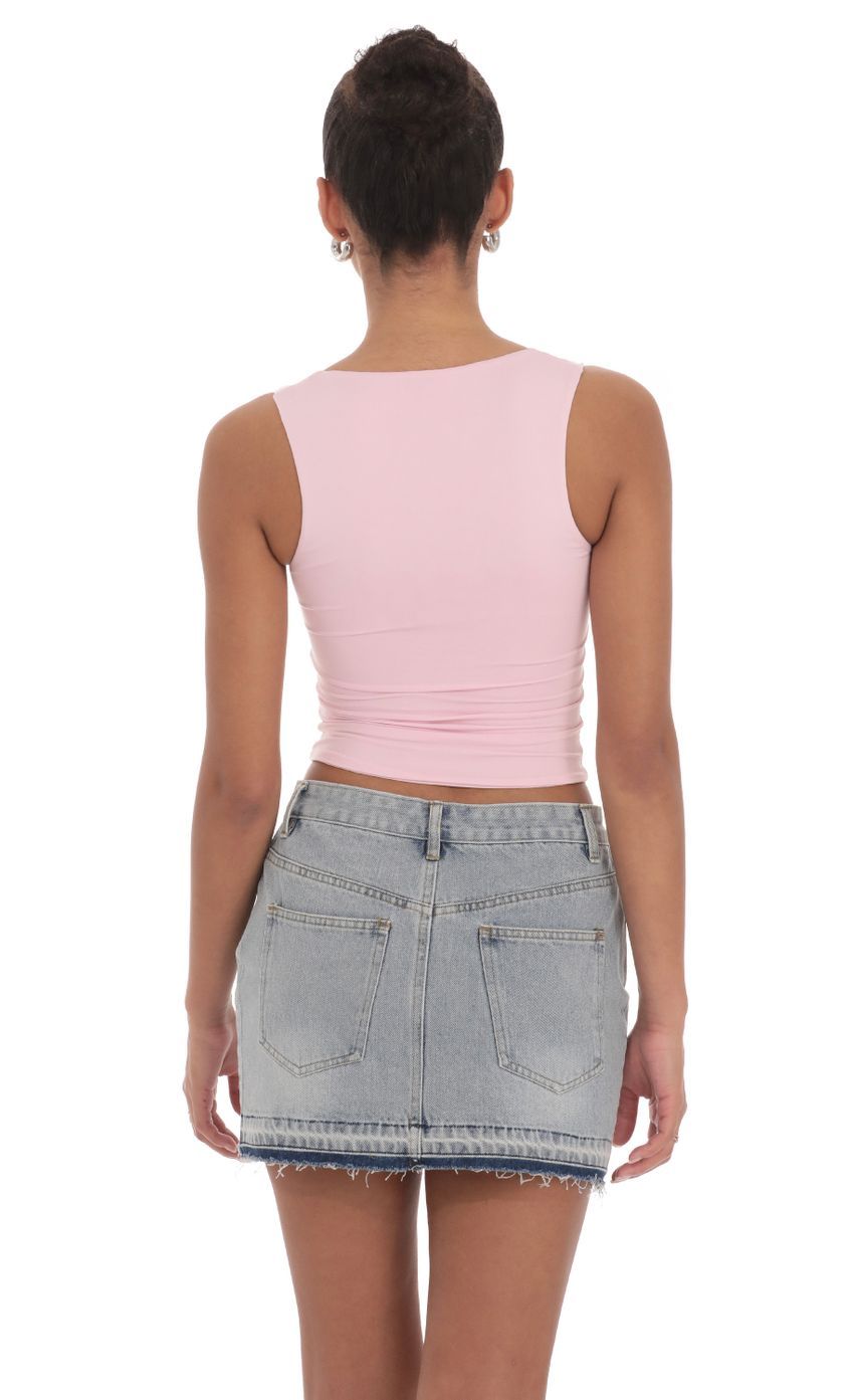 Scoop Neck Tank Top in Pink-Sunny Prom. All rights reserved.