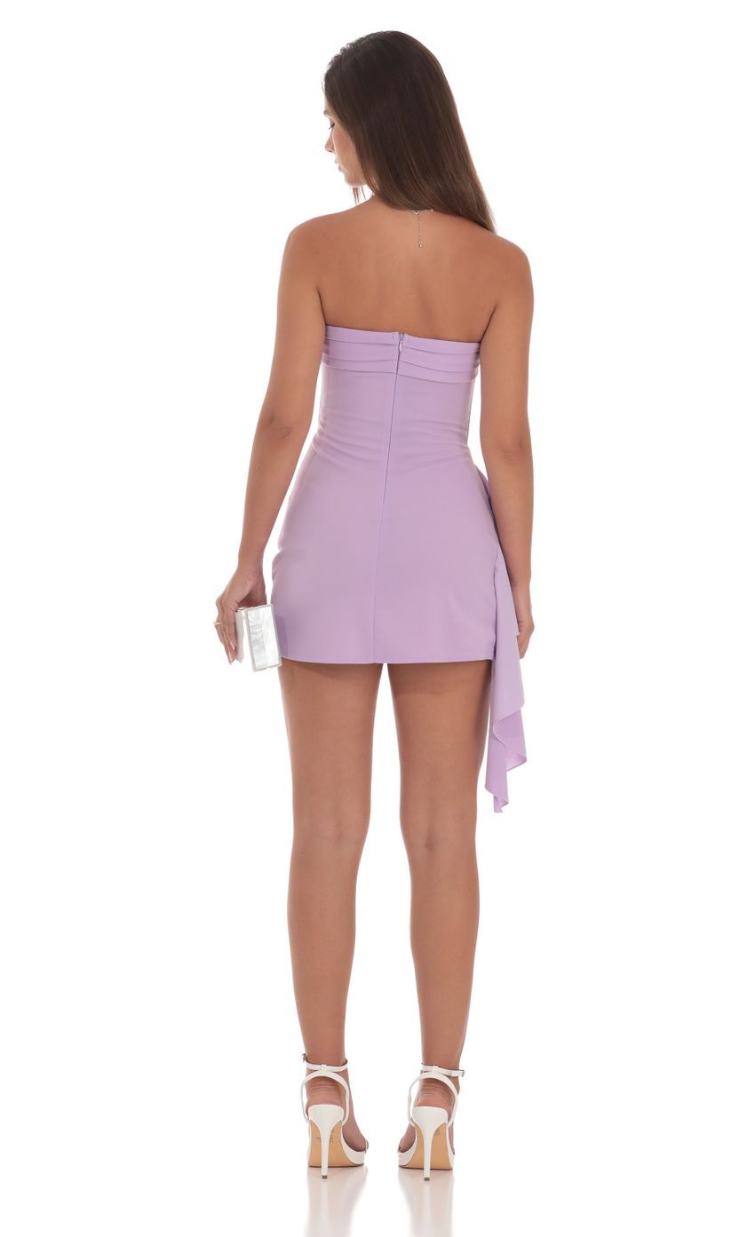 Strapless Ruched Tassel Dress in Lavender-Sunny Prom. All rights reserved.