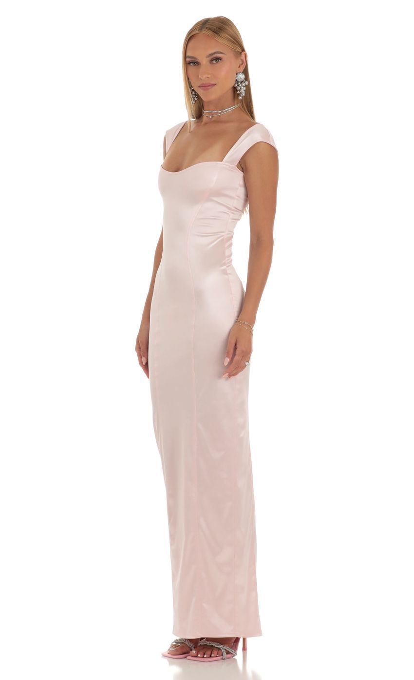 Satin Maxi Dress in Pink-Sunny Prom. All rights reserved.