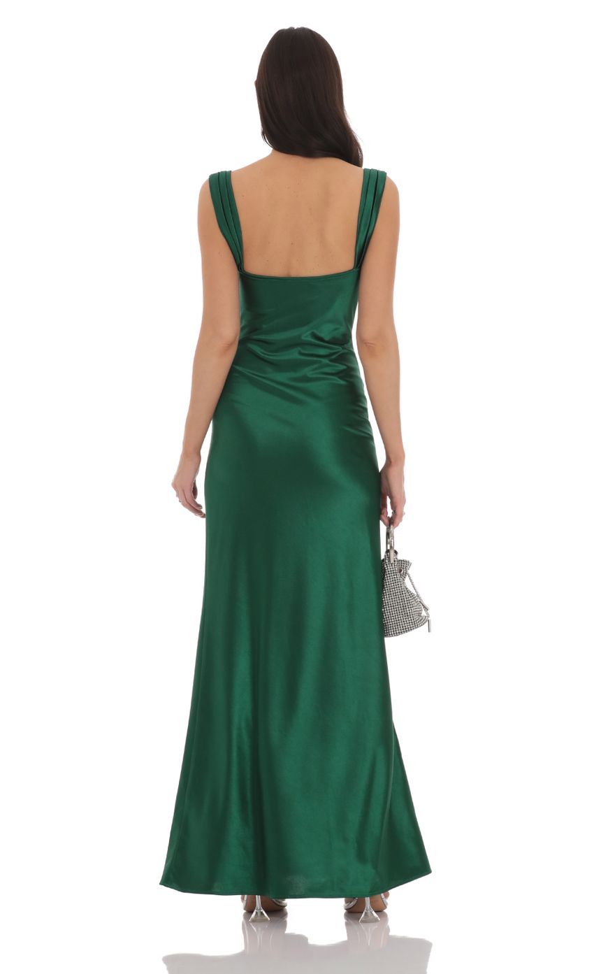 Satin Lace-Bust Dress in Green-Sunny Prom. All rights reserved.