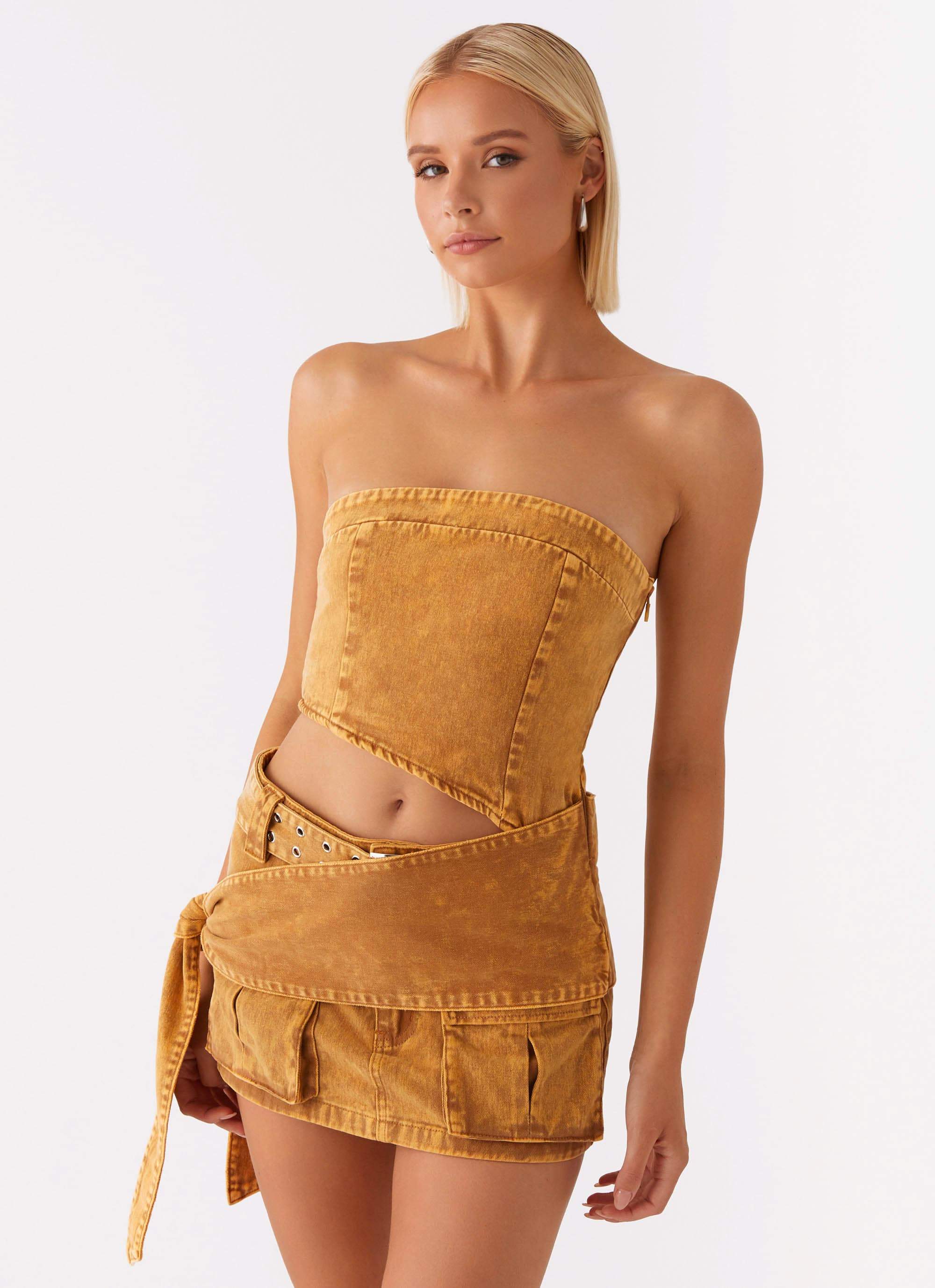 Burning Bridges Tube Top - Brown-Sunny Prom. All rights reserved.