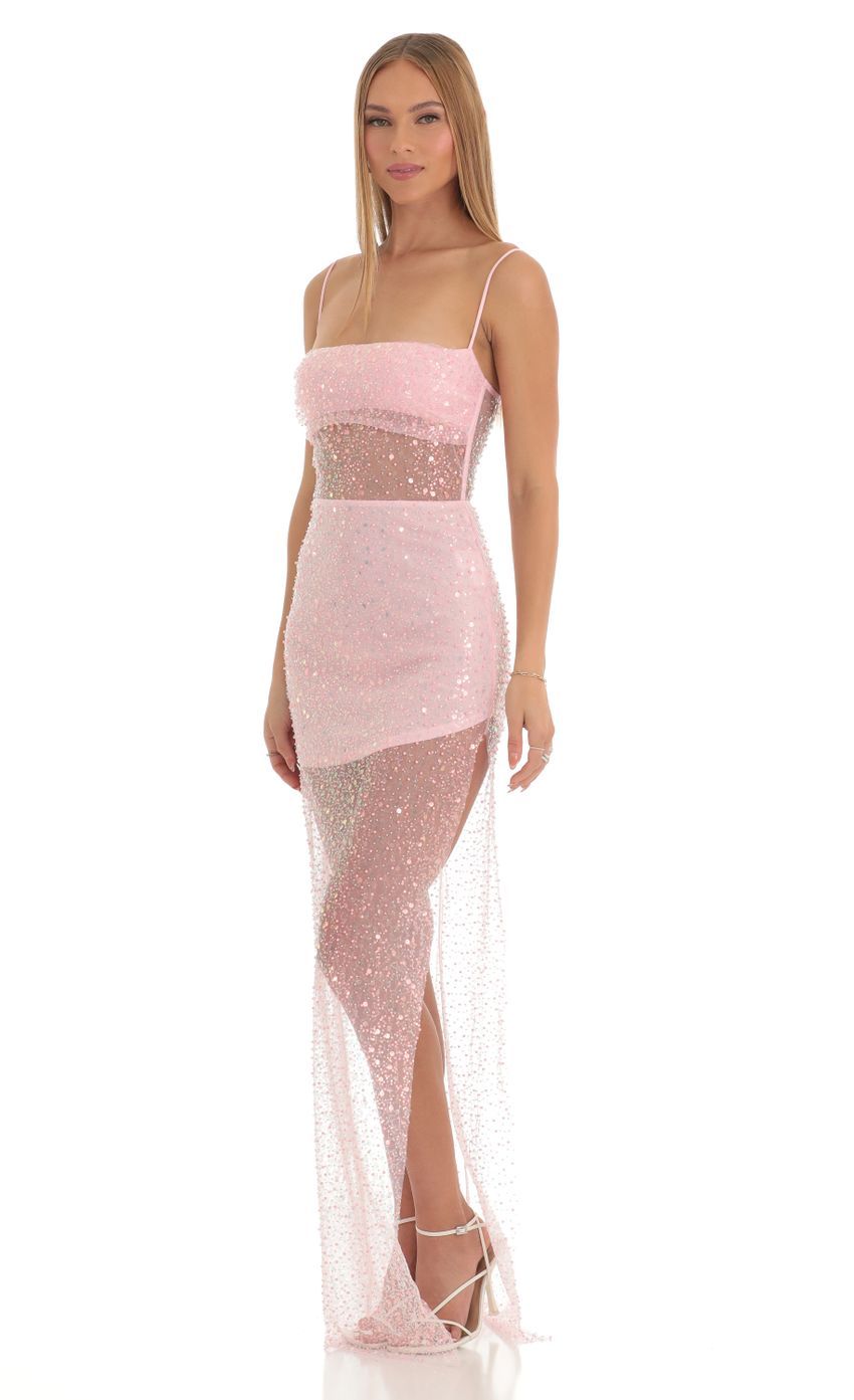 Sequin Maxi Dress in Pink-Sunny Prom. All rights reserved.