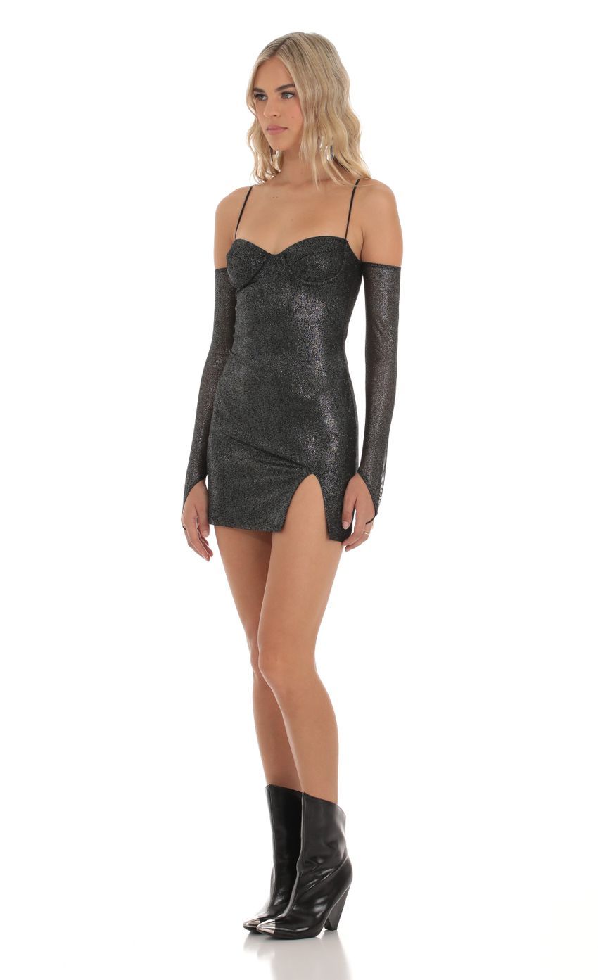 Shimmer Bodycon Dress in Black-Sunny Prom. All rights reserved.