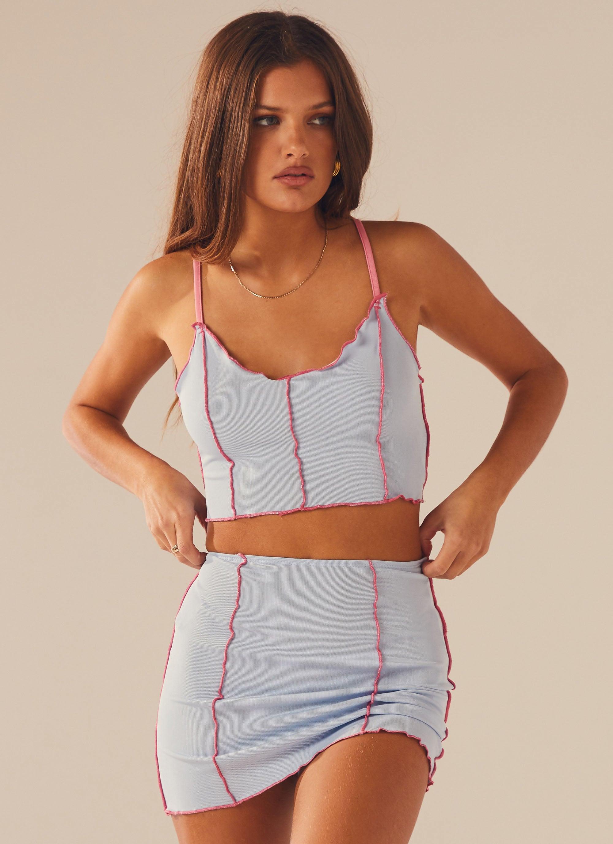 Sweet Lovin Knit Cami Top - Baby Blue-Sunny Prom. All rights reserved.